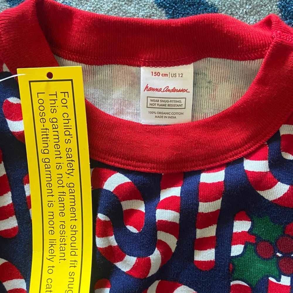 Hanna Andersson Red and White Candy Cane Pajama Set